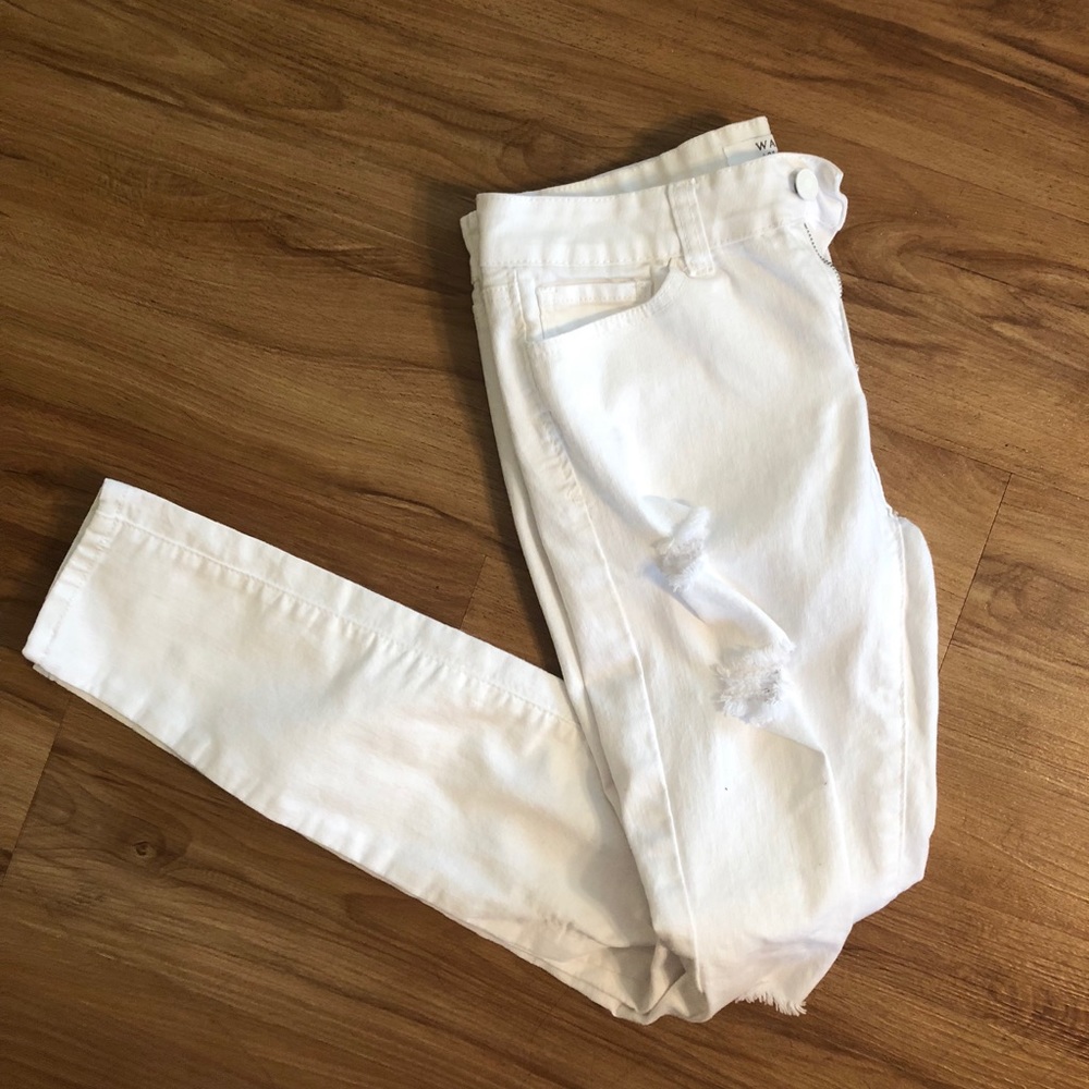Wax Jean White Distressed Jeans Size 11